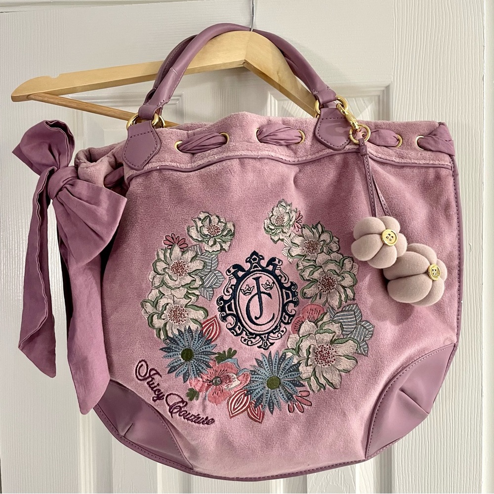 Juicy Couture Lilac Floral  Charms Bag Y2K
